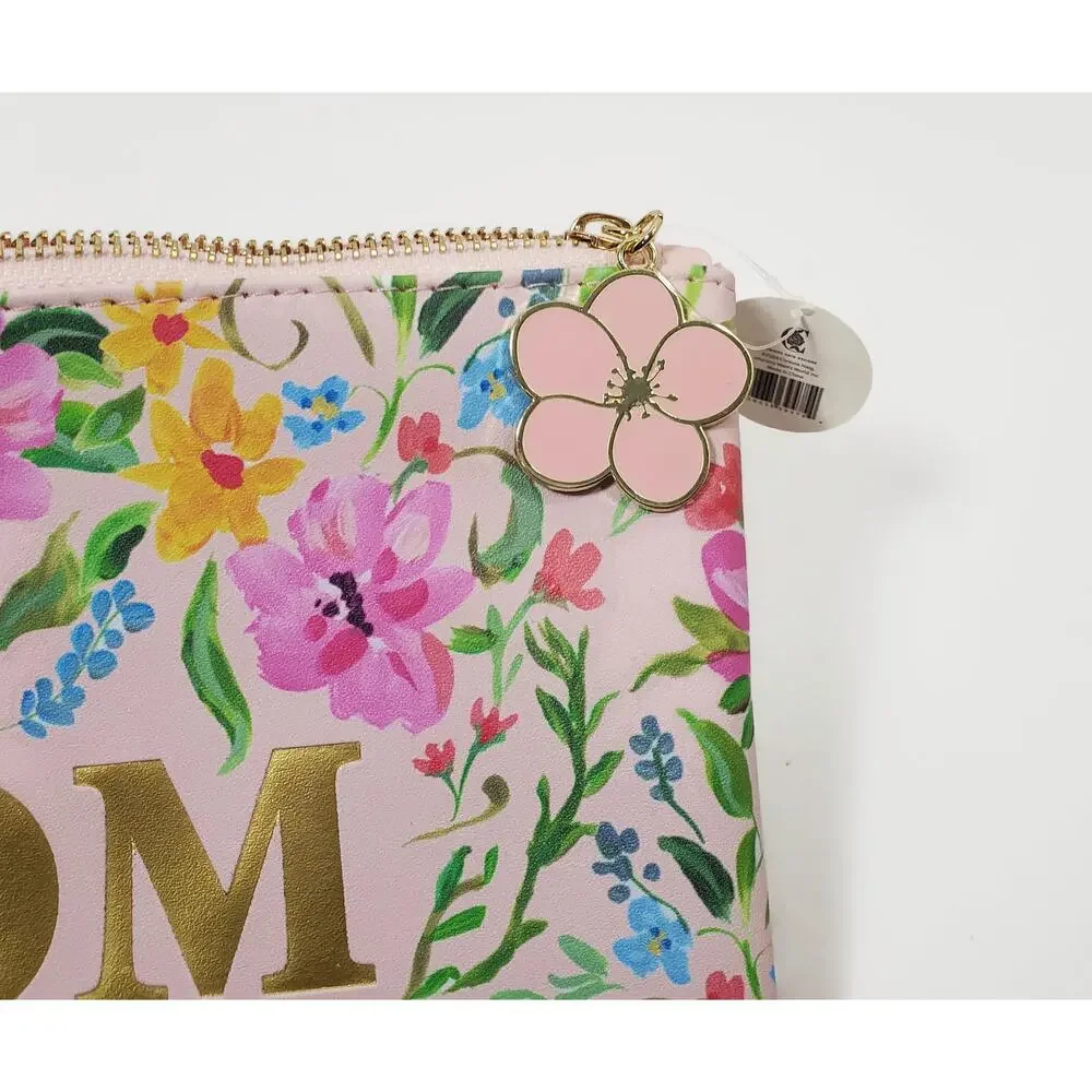 Corrine Haig Designs MOM Floral Makeup Bag Pouch Vinyl Zippered
